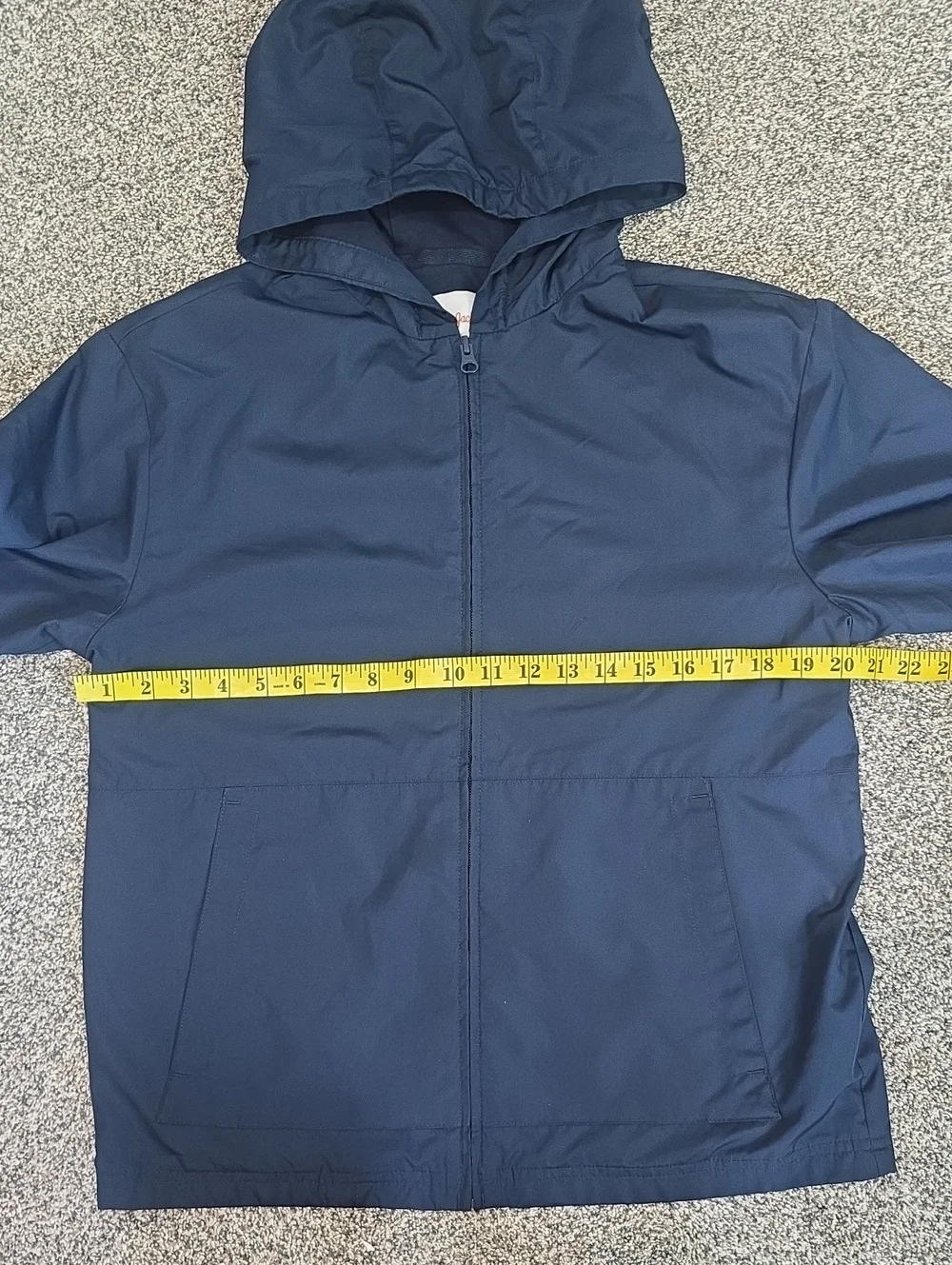 Boys Size XL Bundle Blue Rain Jacket & Grey Full Zip Hooded Sweatshirt
